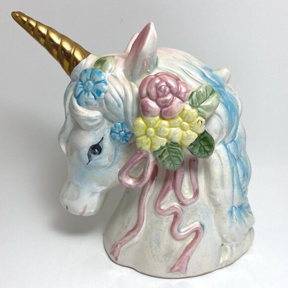 Vintage Ceramic Unicorn Knick Knack Cute Mythical Figurine - Picture 1 of 6